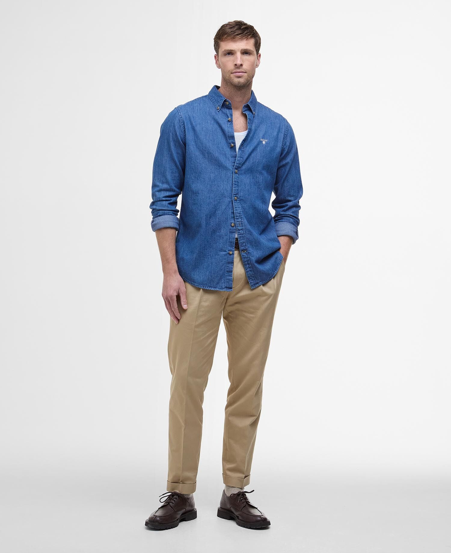 Barbour chambray-crest-tailored-shirt-chambray – Legend Story