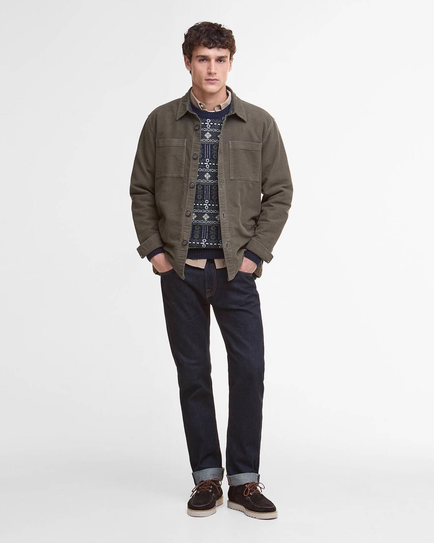 Barbour regular-moleskin-overshirt-dark-olive – Legend Story
