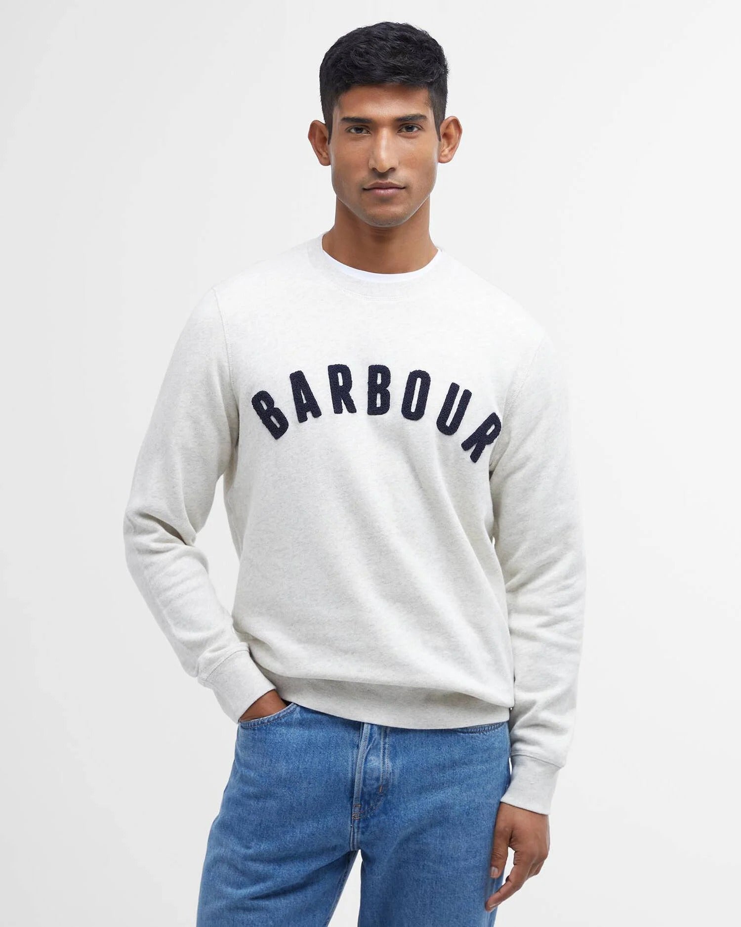 Barbour prep-logo-crew-neck-sweatshirt-ecru-marl – Legend Story