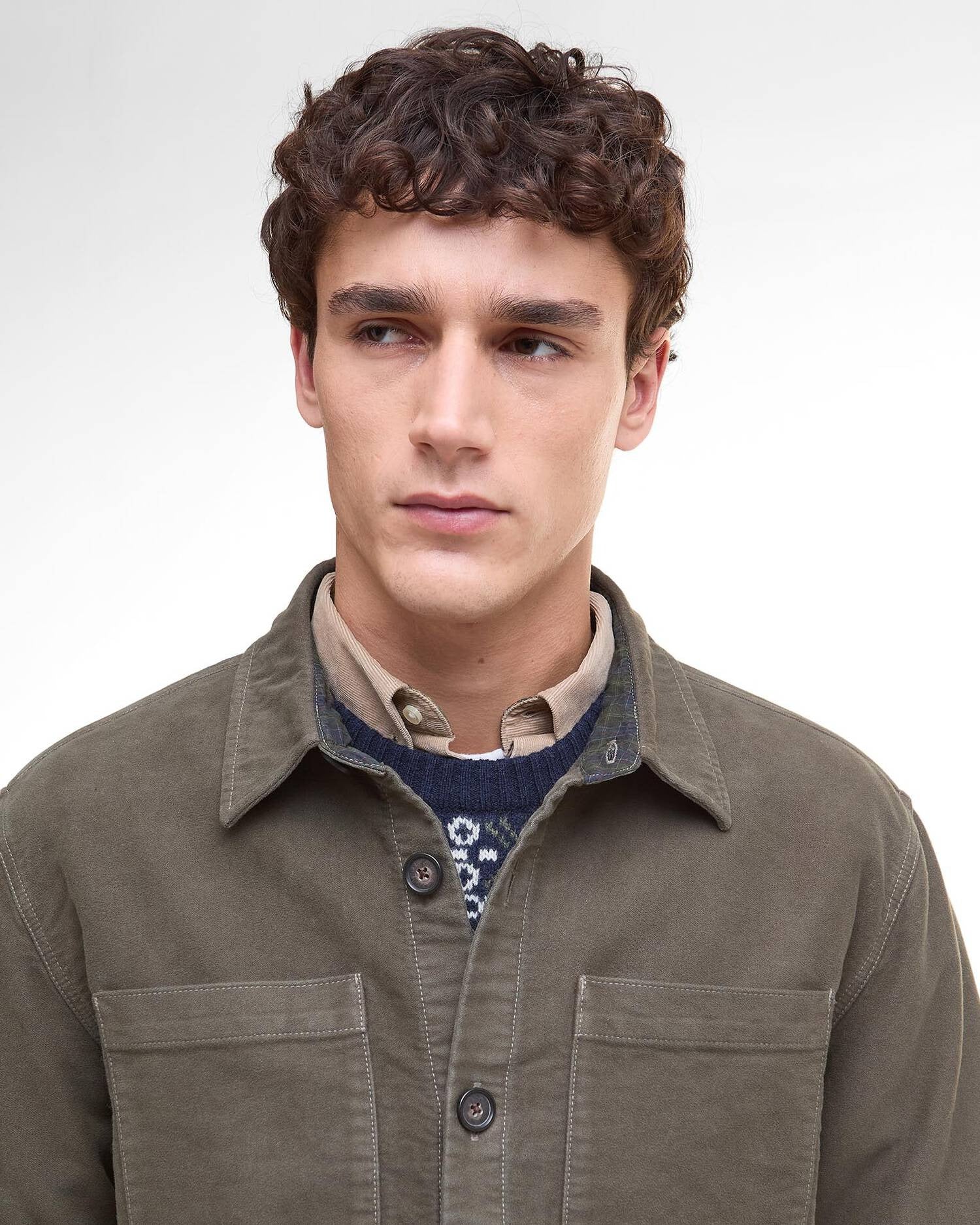 Barbour regular-moleskin-overshirt-dark-olive – Legend Story