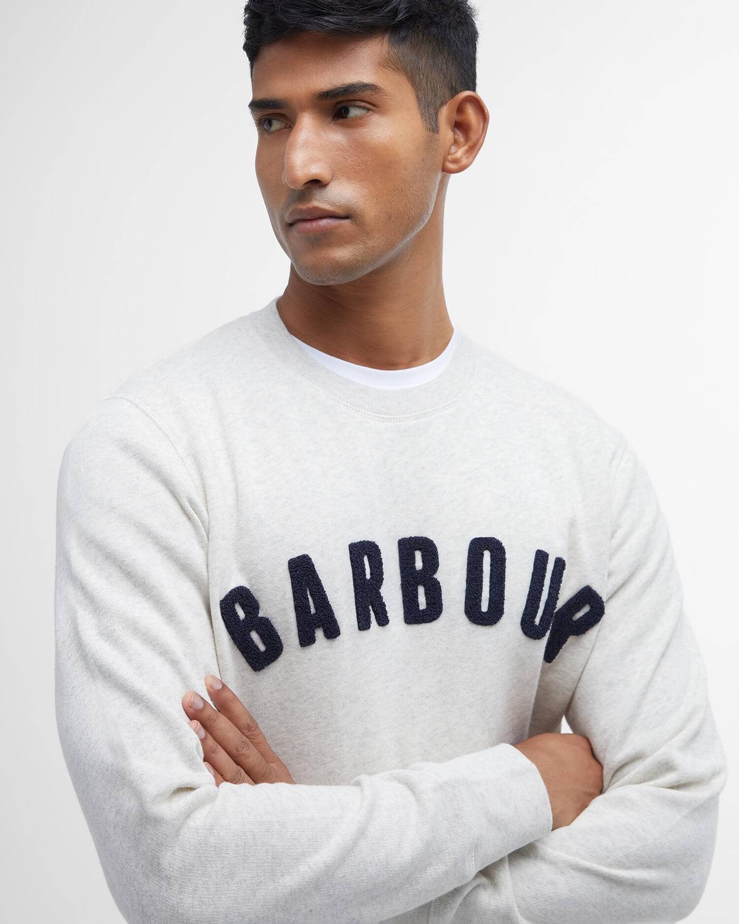 Barbour prep-logo-crew-neck-sweatshirt-ecru-marl – Legend Story