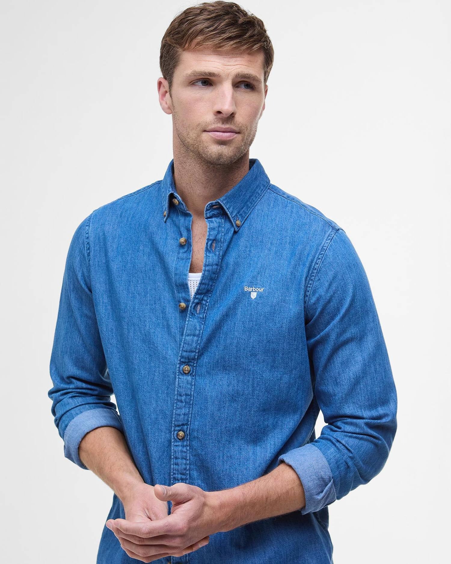 Barbour chambray-crest-tailored-shirt-chambray – Legend Story