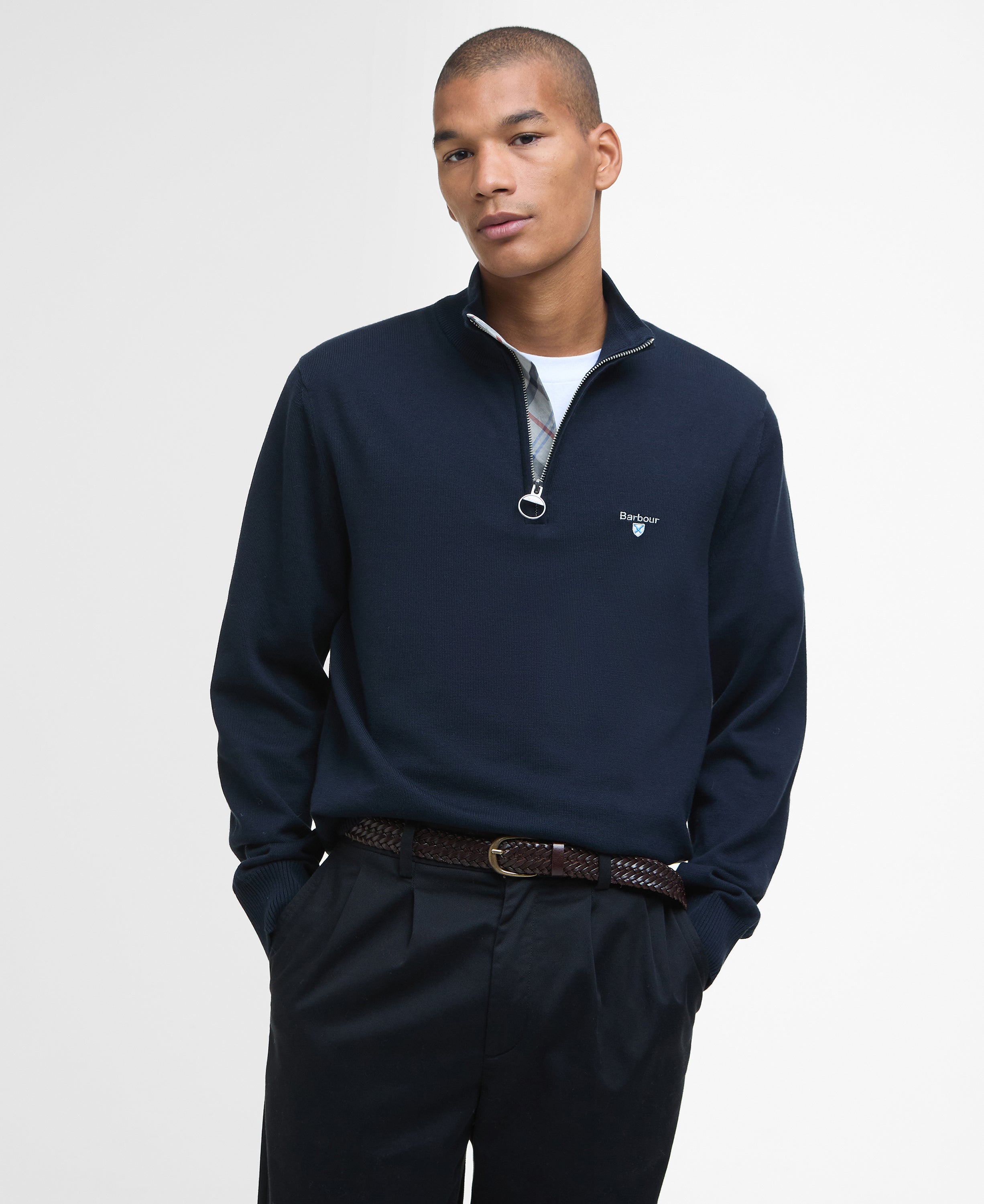 Barbour lingwood-compact-cotton-half-z-navy – Legend Story