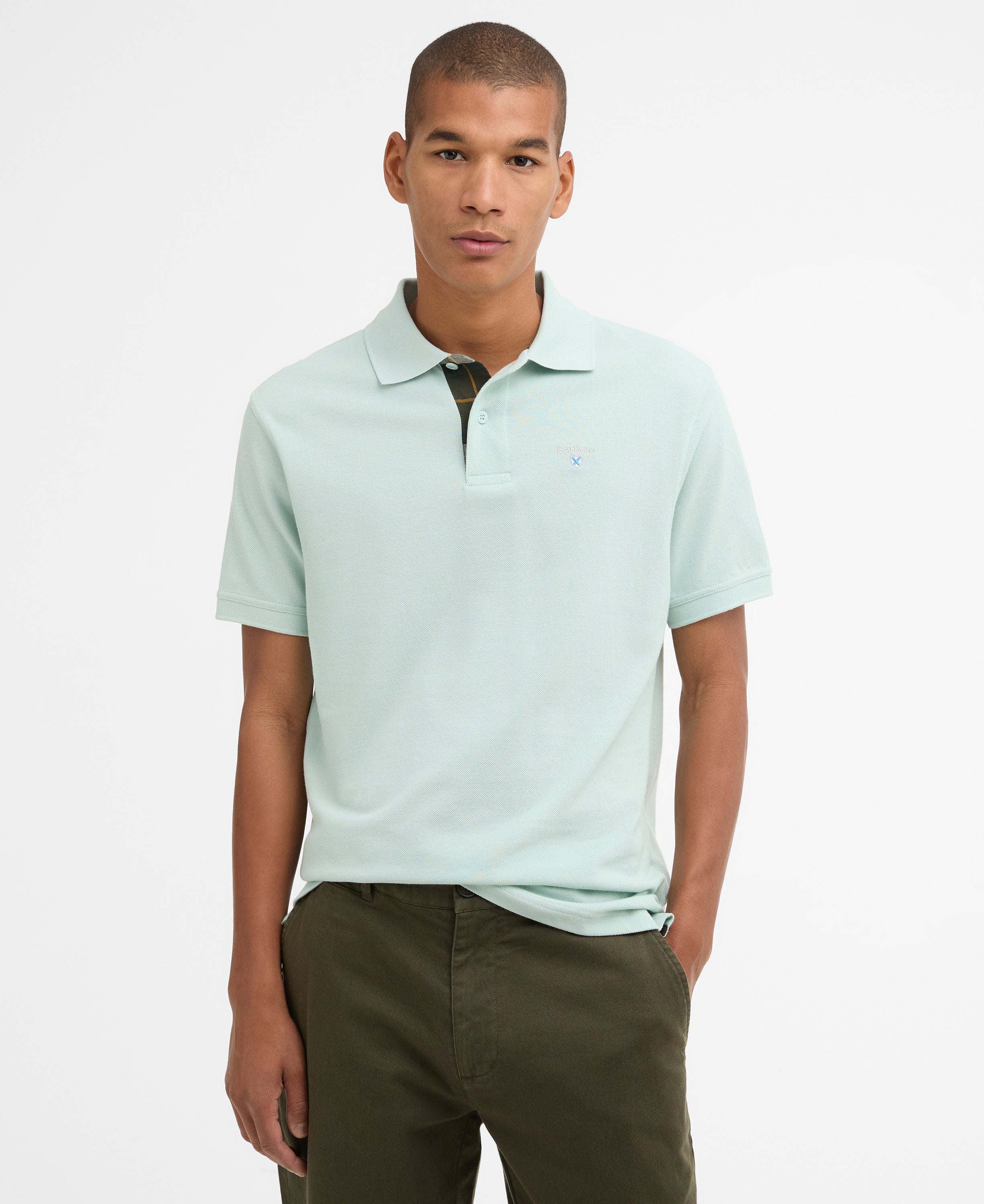 Barbour tartan-pique-polo-shirt-mint-blue – Legend Story
