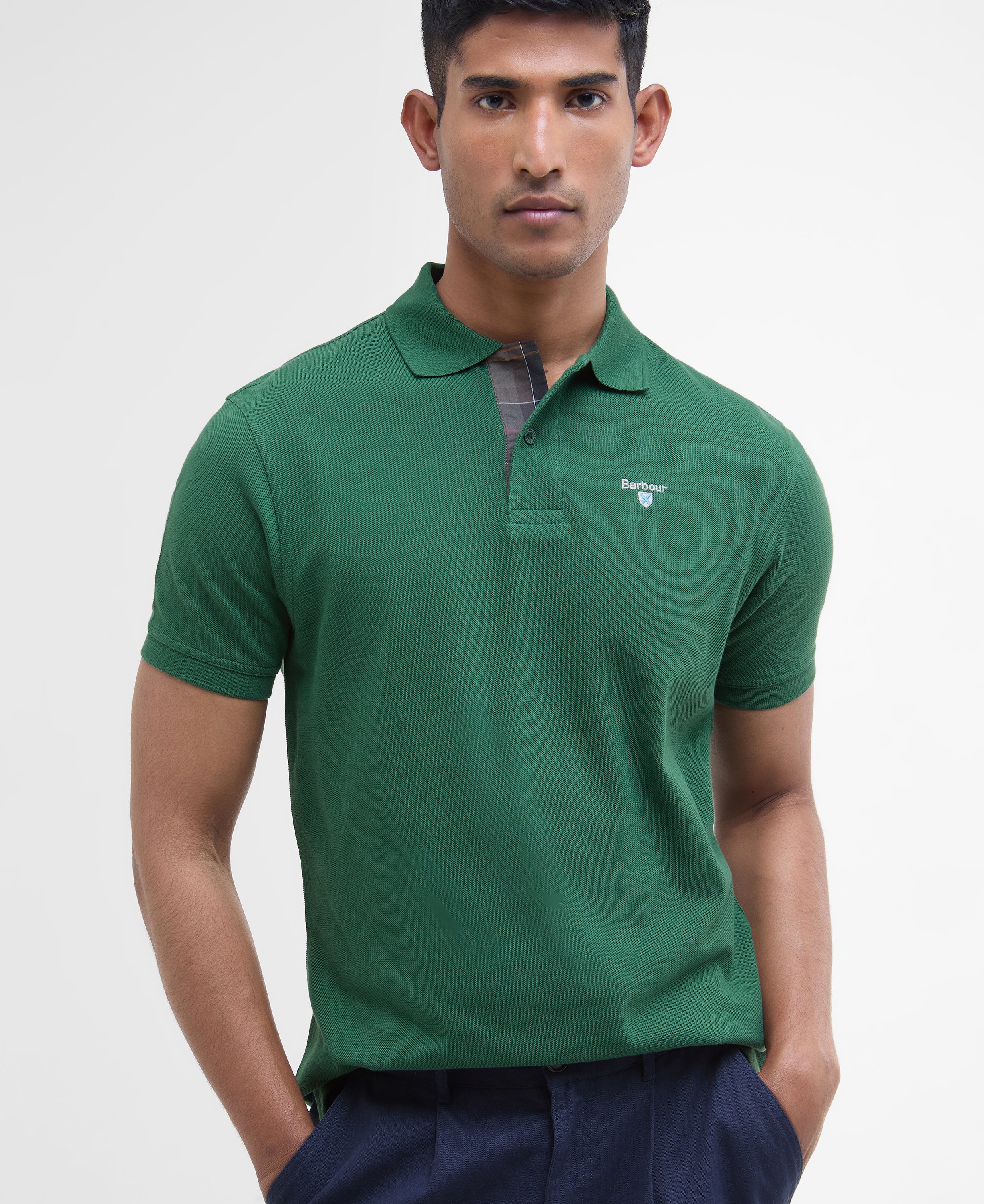 Barbour tartan-pique-polo-shirt-racing-green – Legend Story