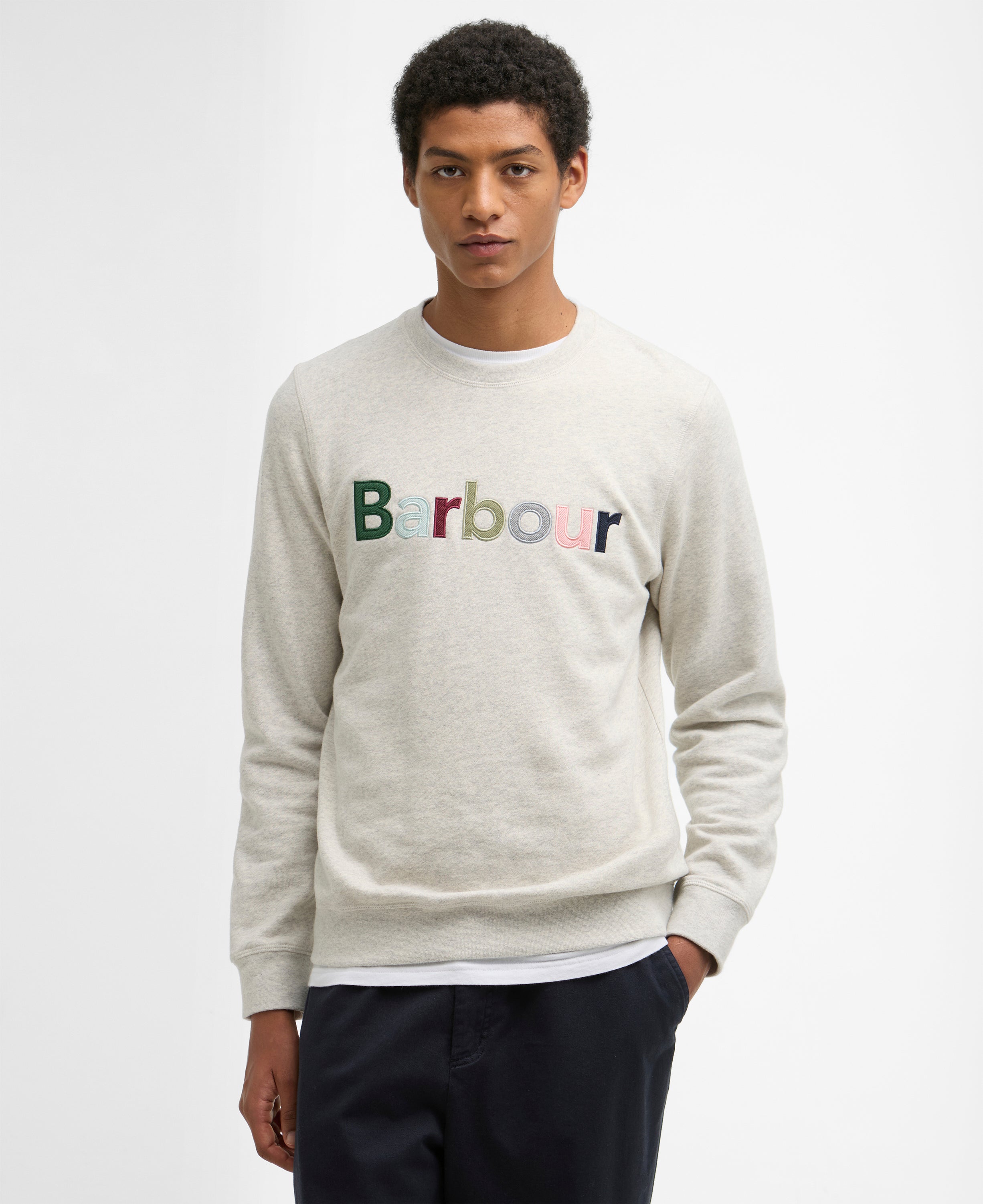 Barbour pique-applique-crew-sweatshirt-ecru-marl – Legend Story