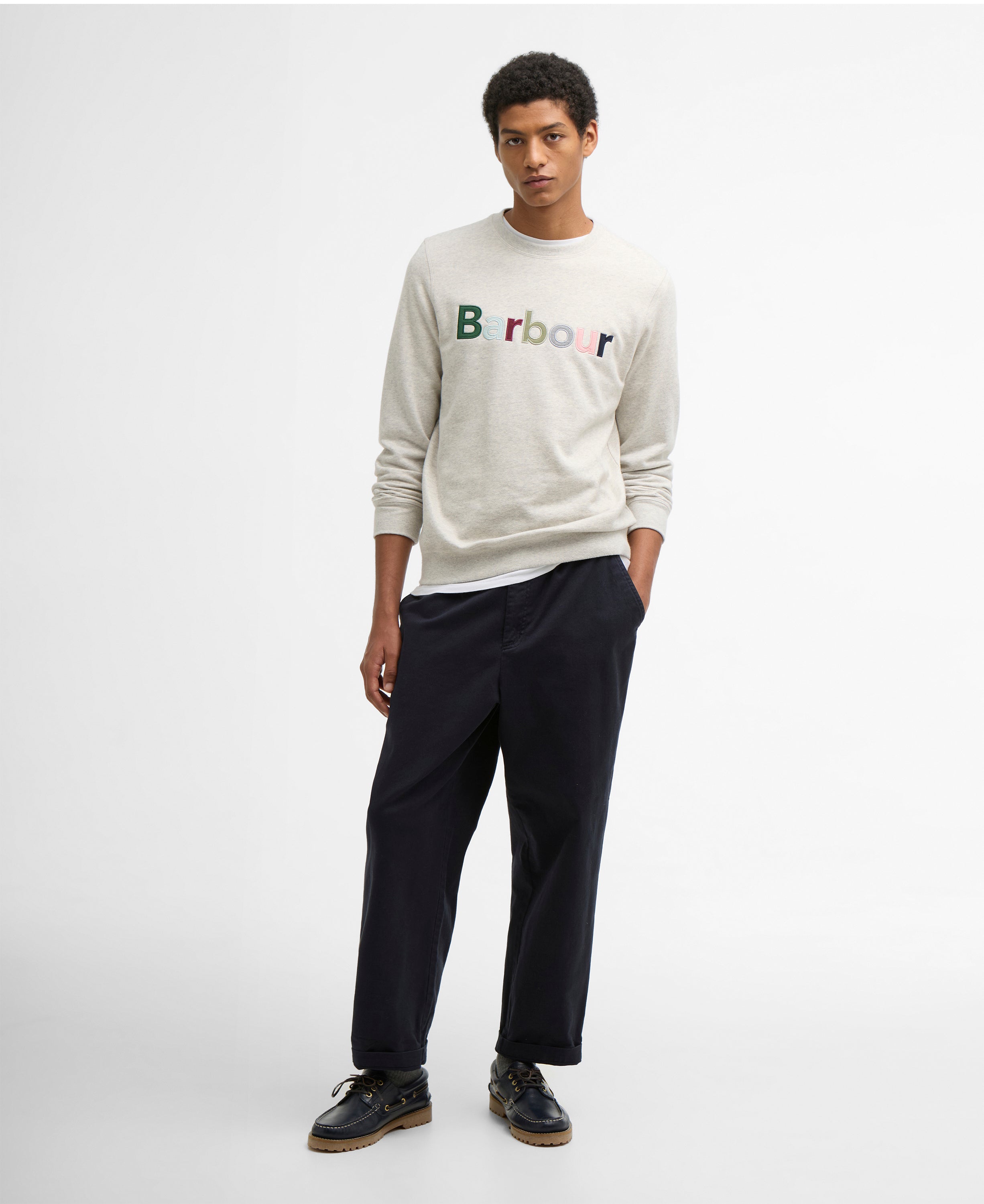Barbour pique-applique-crew-sweatshirt-ecru-marl – Legend Story