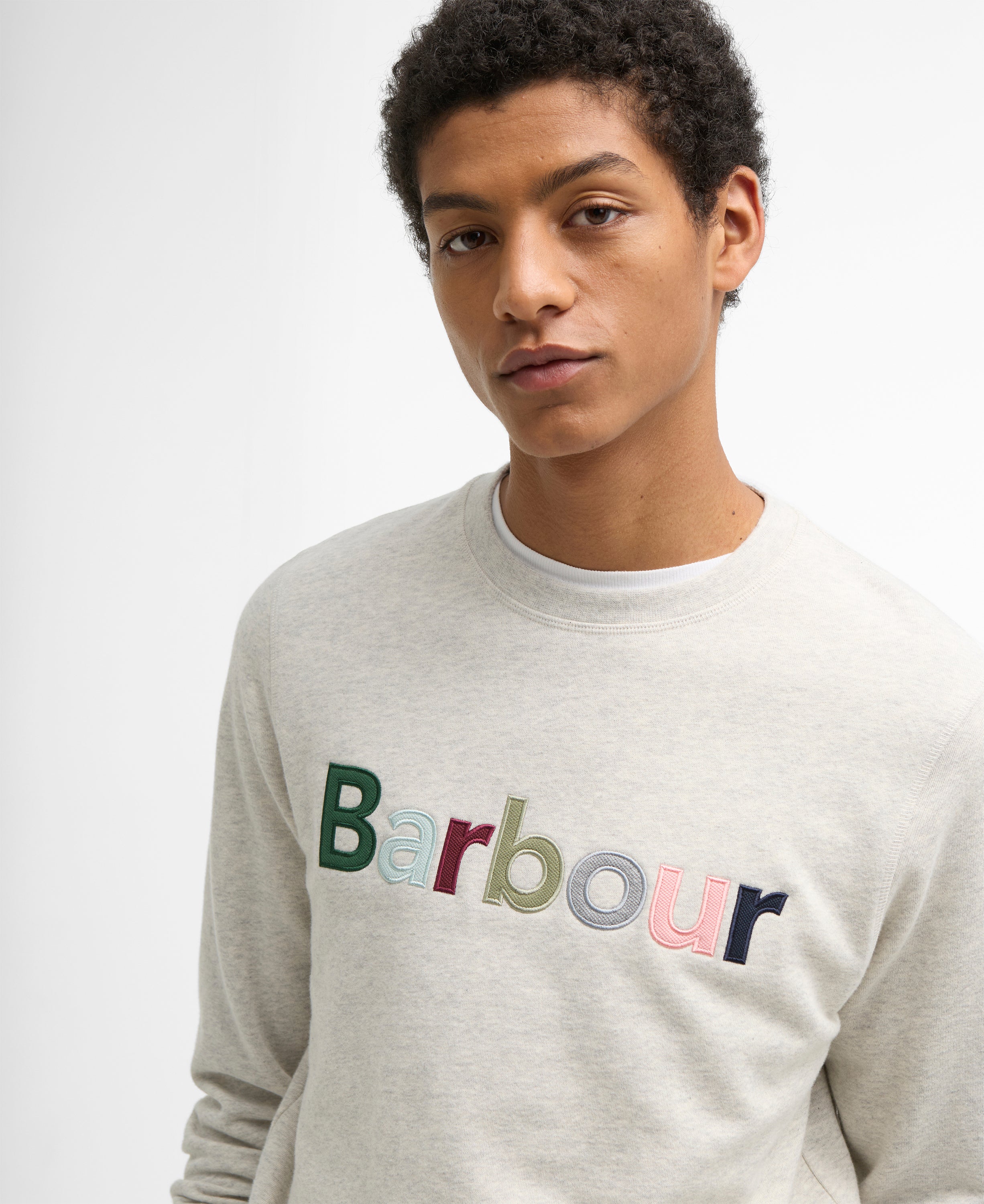 Barbour pique-applique-crew-sweatshirt-ecru-marl – Legend Story