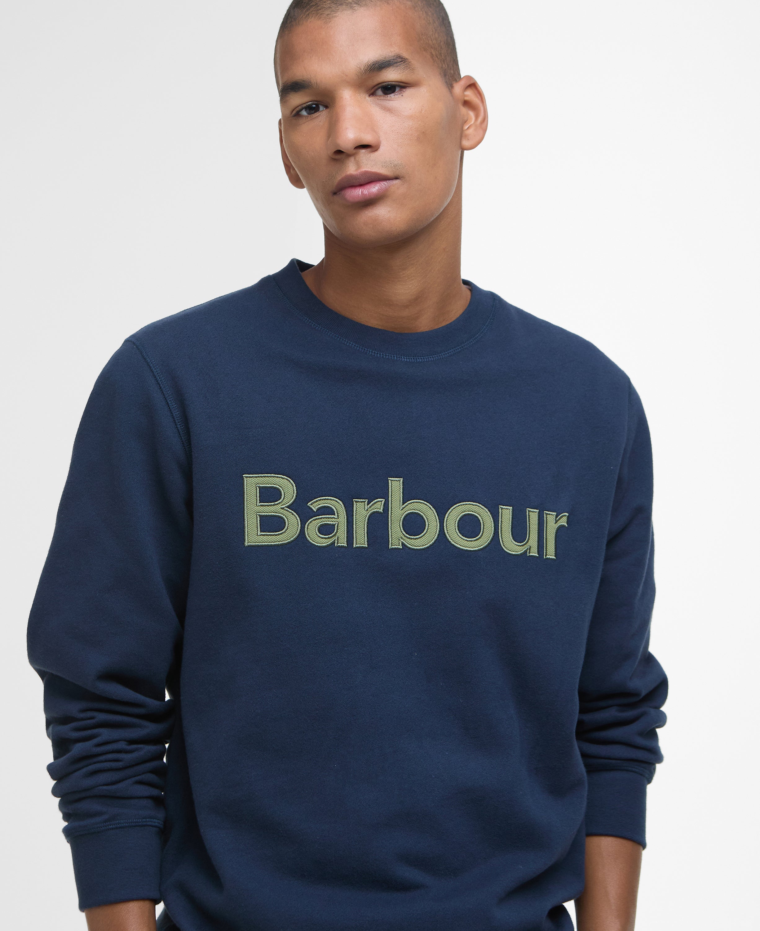 Barbour pique-applique-crew-sweatshirt-navy – Legend Story