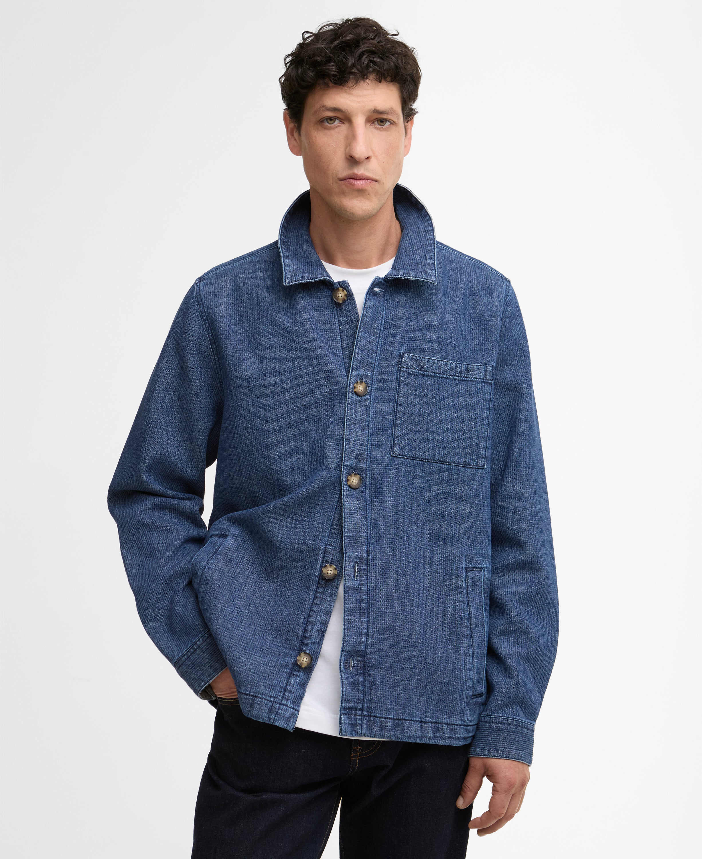 Barbour aickmen-textured-denim-overshi-indigo – Legend Story