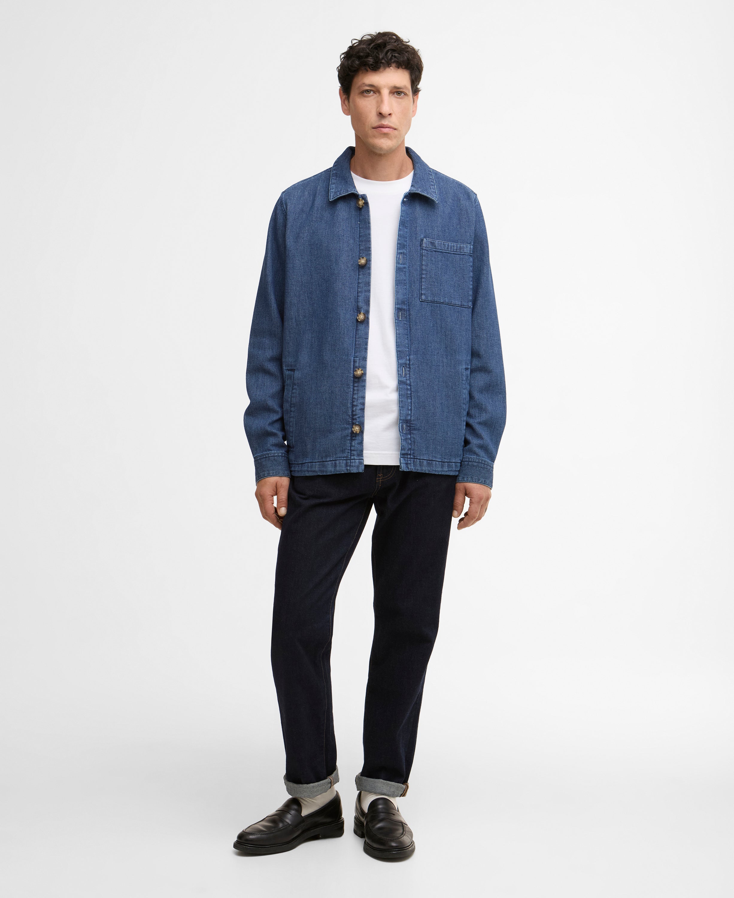 Barbour aickmen-textured-denim-overshi-indigo – Legend Story
