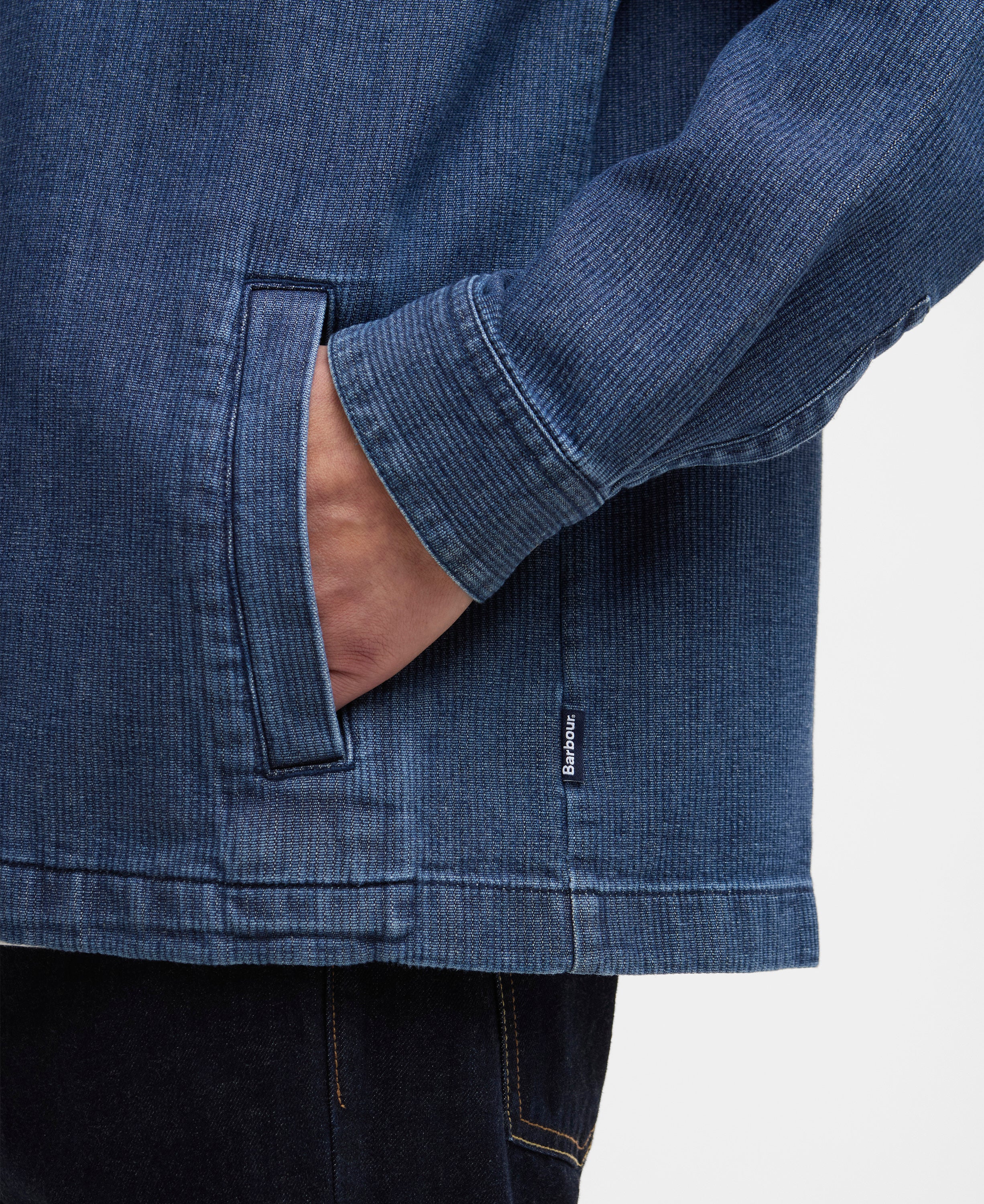 Barbour aickmen-textured-denim-overshi-indigo – Legend Story