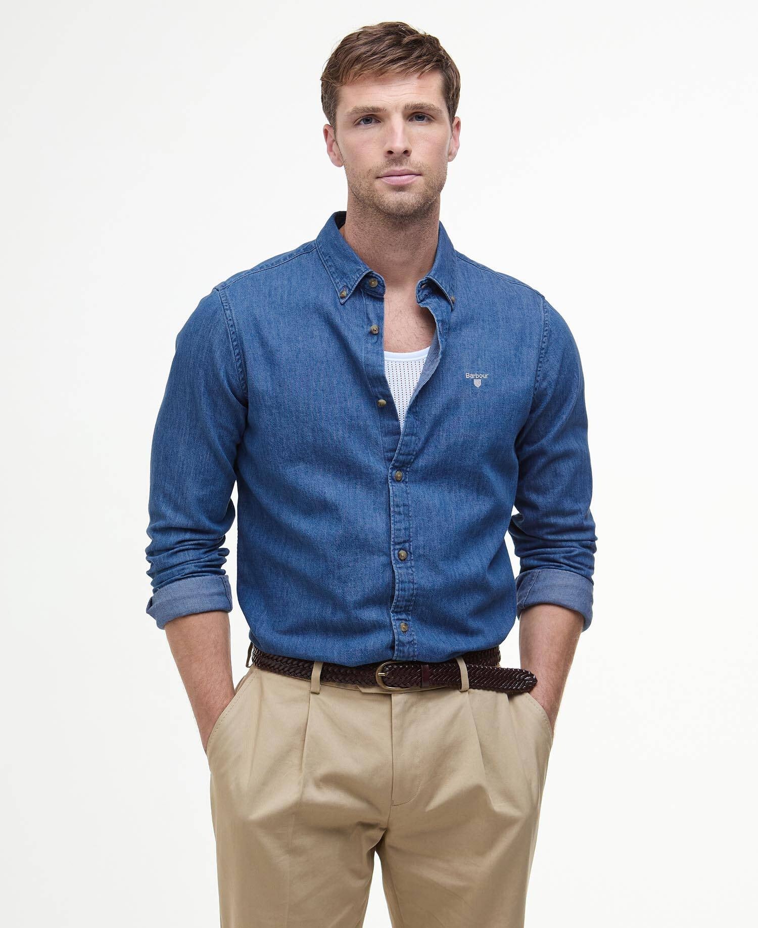 Barbour chambray-crest-tailored-shirt-chambray – Legend Story