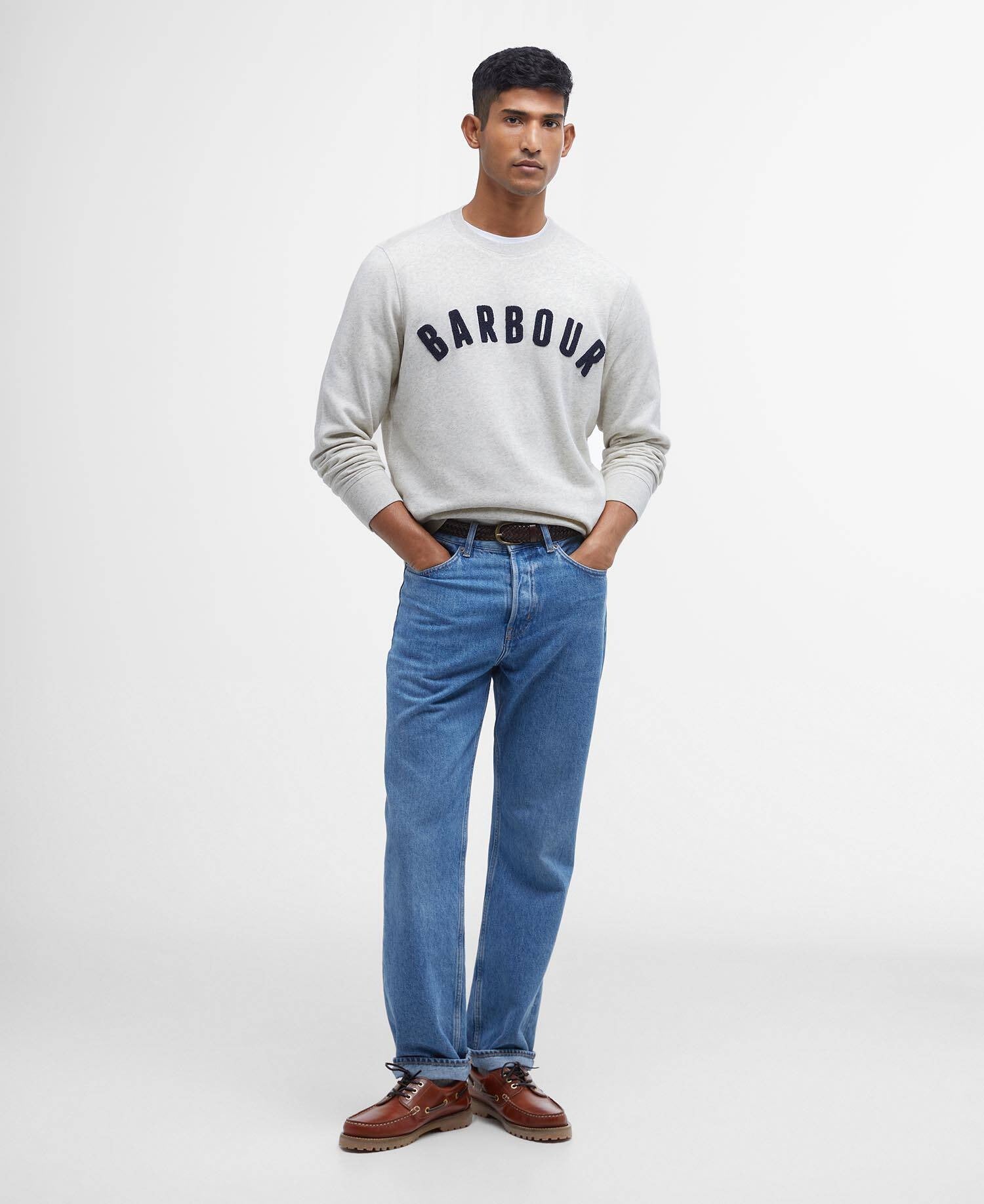 Barbour prep-logo-crew-neck-sweatshirt-ecru-marl – Legend Story