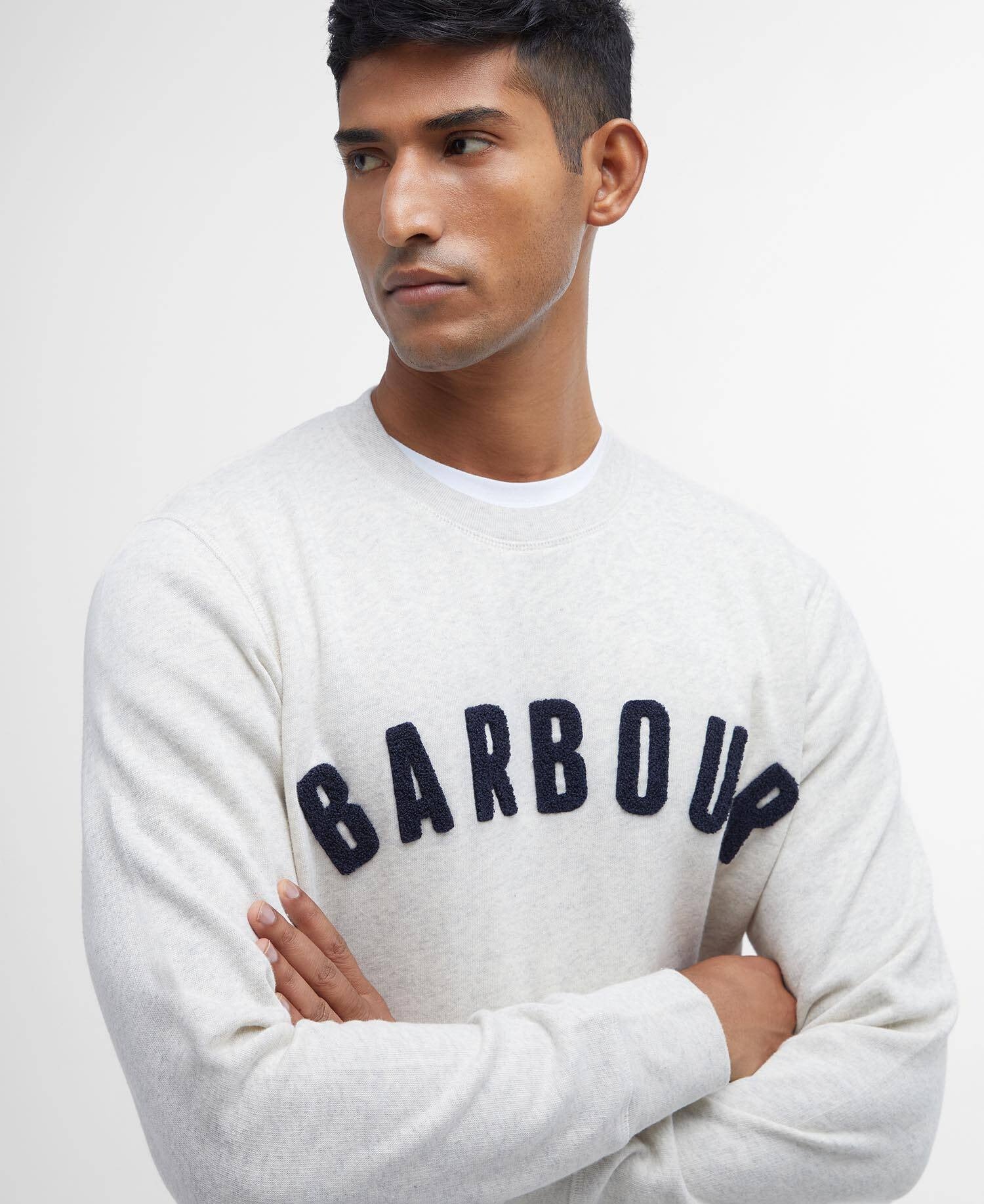 Barbour prep-logo-crew-neck-sweatshirt-ecru-marl – Legend Story