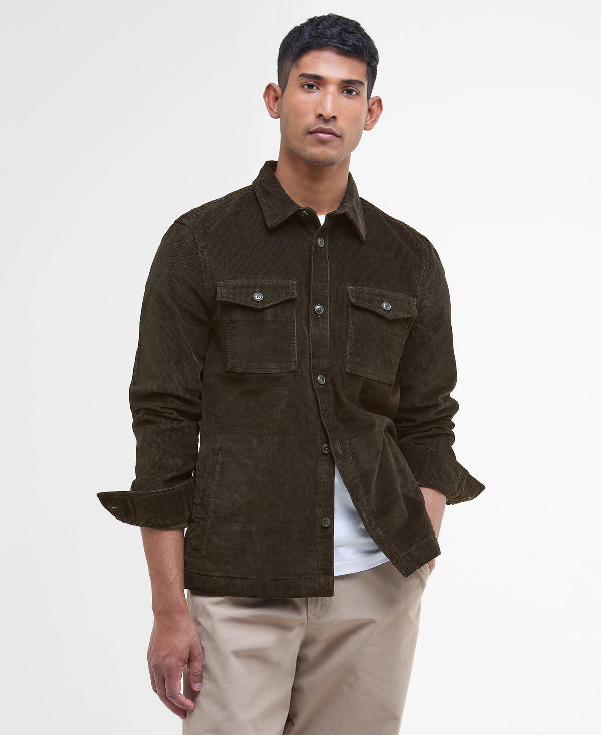 Barbour regular-cord-overshirt-olive – Legend Story