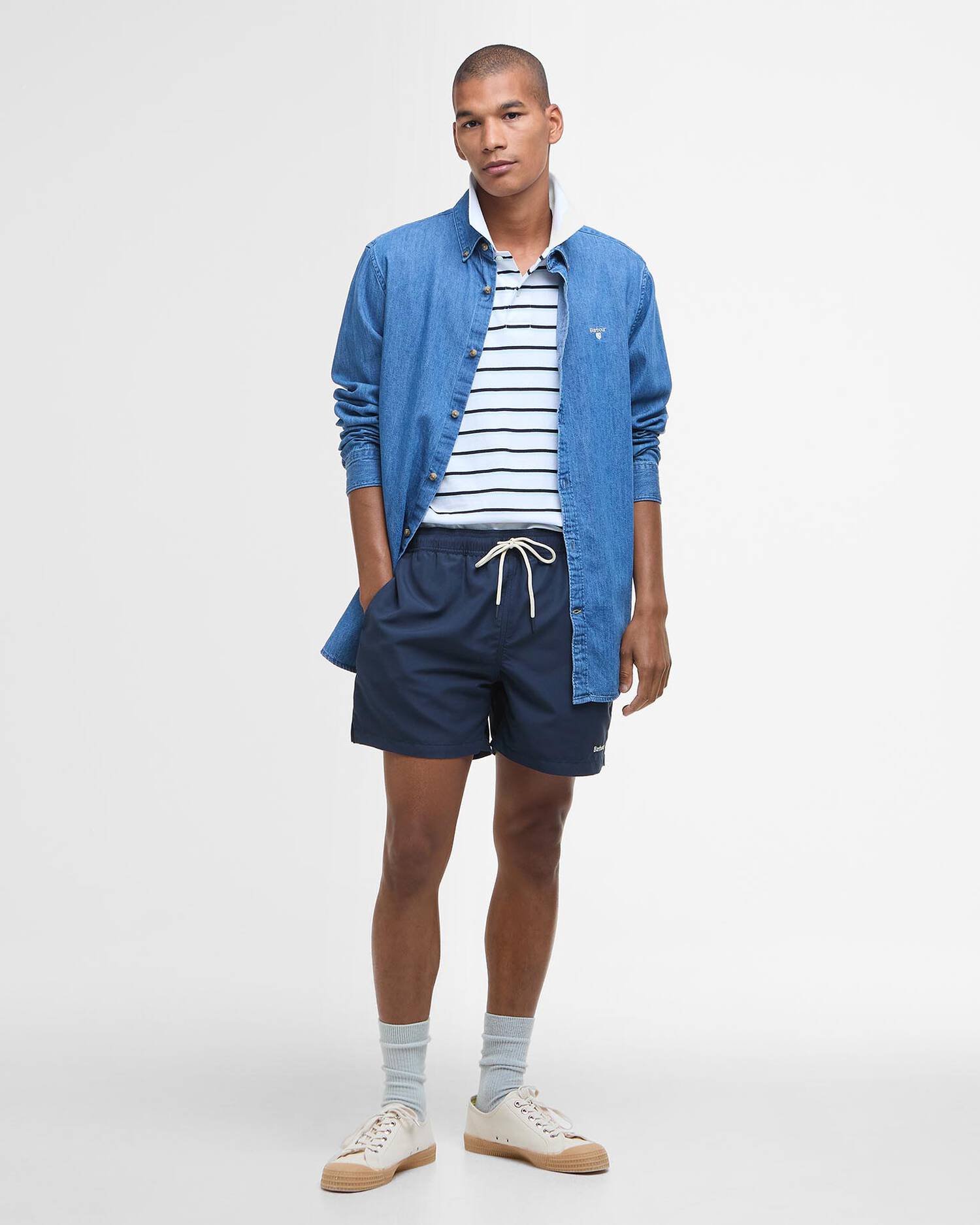 Barbour staple-logo-swim-short-navy – Legend Story