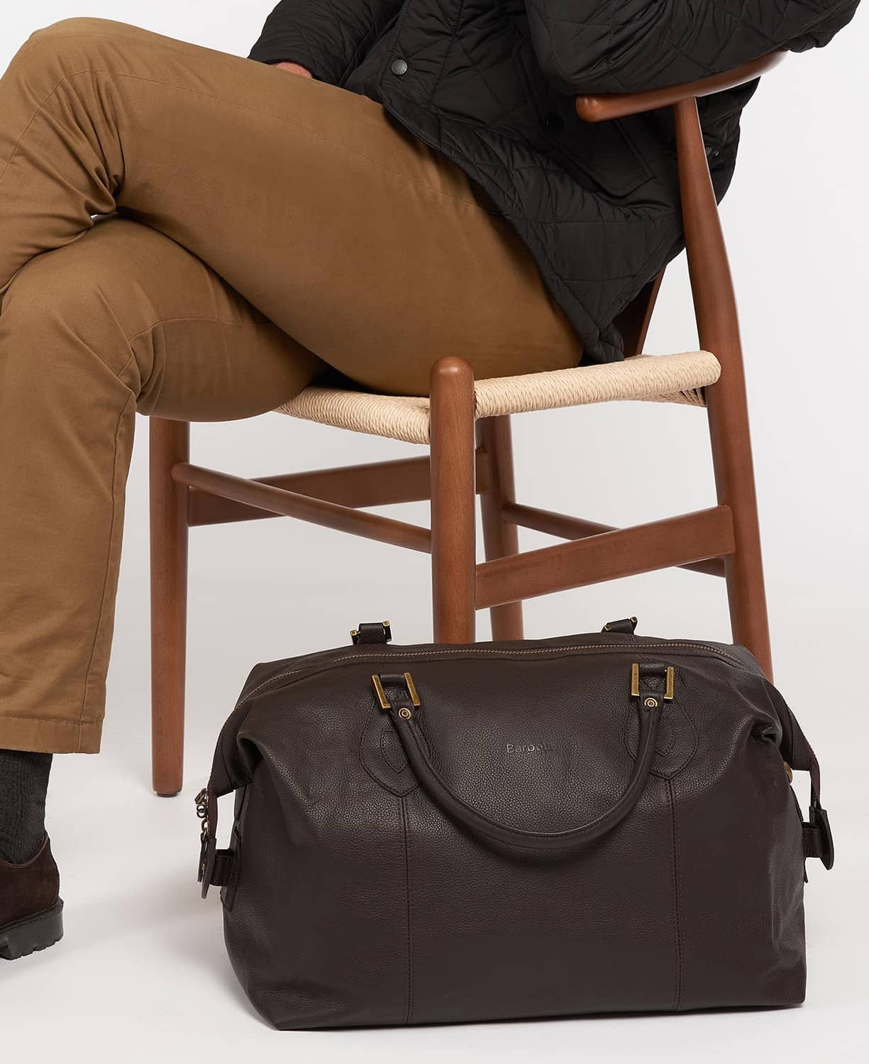 Barbour Leather Medium Travel Explorer Bag