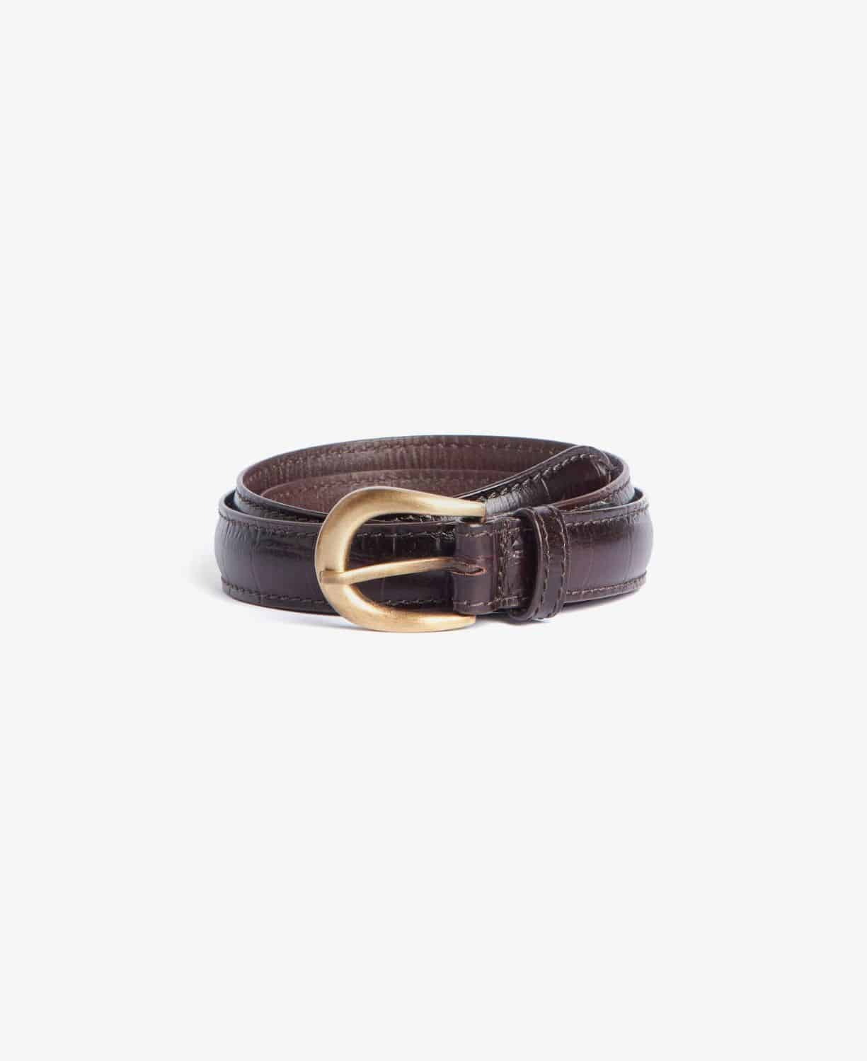 MOCK CROC LEATHER BELT